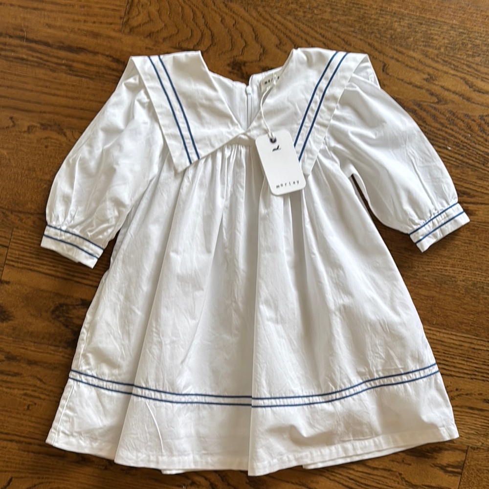 My Theresa Mariner Sailor White and Blue Kids Dress sz 10 12